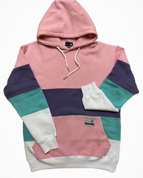 pink blue green and purple hoodie